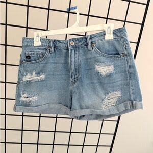 Kendall & Kylie Light Blue Distressed Jean Shorts